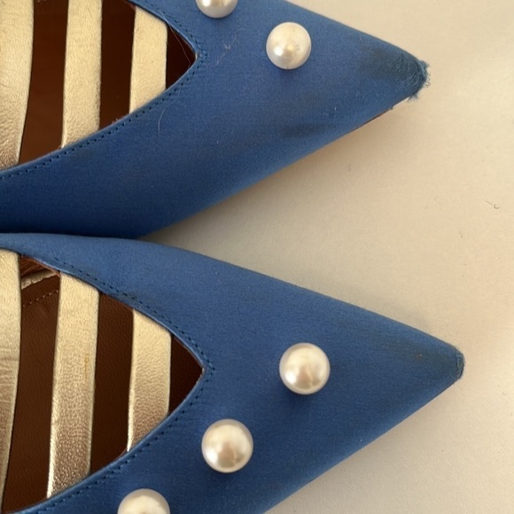 Malone Souliers Zelda Faux-pearl Embellished Satin Loafers Size 37 - Picture 11 of 12